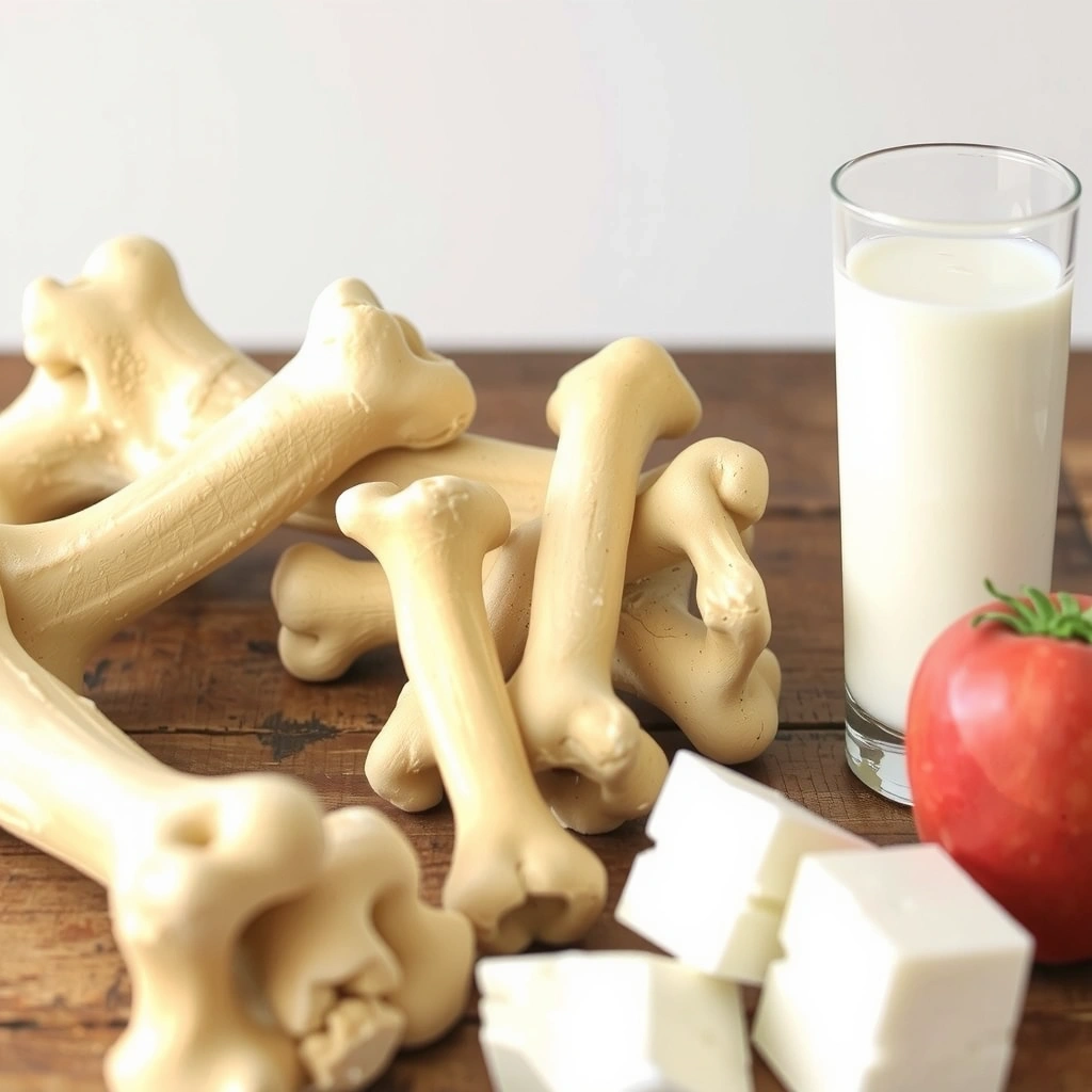 Zdrowe kości i szklanka mleka